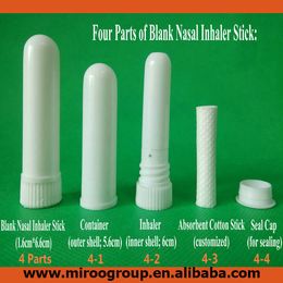 Essential Oil Aromatherapy Blank Nasal Inhaler Tubes (200 Complete Sticks), White Colour Blank Nasal Containers