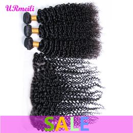 brazilian kinky curly bundles with frontal brazilian remy virgin curly hair 3 bundles with lace frontal closure cleap DHgate curly hair
