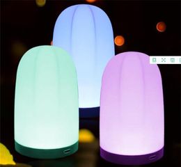 Bedside Night Light Pat Lights Bedroom Decor Decorate Supplies USB Charging Anti Fall Intelligent Seven Color Transform Creative 6zsC1