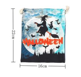 Halloween decoration candy gift bag canvas storage pocket gifts bags children Halloween pumpkin witch sacks bag party festival supplies