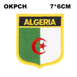 Algeria Flag Embroidery Iron on Patch Embroidery Patches Badges for Clothing PT0002-S