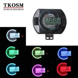 TKOSM Motorcycle 12500RPM Speedometer Digital Colourful LCD Display Speedometer Odometer Oil Level RPM Speed Metre Instruments