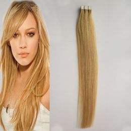 100g 10"-26" Remy Tape In Human Hair Extensions, 11 Colours Silky Straight European Tape in Hair Extensions Salon Style 40pcs