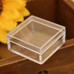 Small Square Plastic Box Clear Storage Box Coin Bead Pill Home Storage Box Jewelry Organizer Fast Shipping NO227