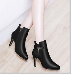 Hot Sale-Newest winter shoes women boots ankle boots 2018 fall leather boots women shoes fashion Martin shoes 1h22