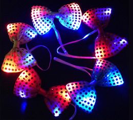 Free shipping led bow tie kids adult Multicolor Bowknot flashing tie light up toys for party decoration supplies SN2227