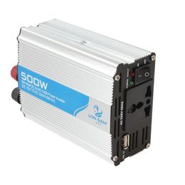 Portable 500W Automatic Thermal Shutdown Car Power Inverter Adapter Adaptor Convert DC 12V to AC 220V / USB 5V