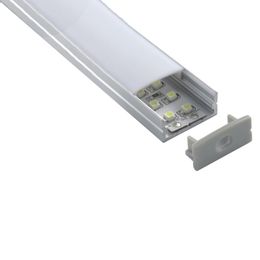100 X 2M sets/lot Flat Aluminium led light profile U type aluminium led housing channel for recessed wall or ceiling lights