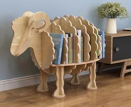 Solid wood animal shape bookshelf Children Cabinets desk student floor bookshelfs storage rack flower shop window decoration racks