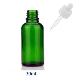 Fast Shipping 660Pcs 30ml Green Dropper Bottles with Child Proof Caps Glass E Liquid Empty Bottle