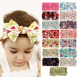 Toddler Girl Headband Flower Elastic Hair Bands Big Bow Turban Headwrap Nylon Head Band Fashion Hair Accessories 15 Designs DHW3549