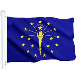 Indiana State Flag 3x5ft Polyester Printed New Any Custom Style 90x150cm American US State Flags High Quality FLying Hanging