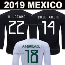 2019 Langarm Mexiko-Fußball-Jersey CHICHARITO LOZANO CHUCKY volle Hülsen Gold Cup Fußball-Hemden MARQUEZ DOS SANTOS camisetas de futbol