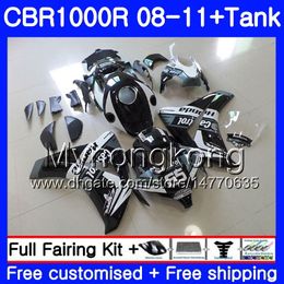 Karosserien + Tank für HONDA CBR 1000RR CBR 1000 RR Castrol schwarz 2008 2009 2010 2011 277HM.41 CBR1000 RR 08 10 11 CBR1000RR 08 09 10 11 Verkleidung