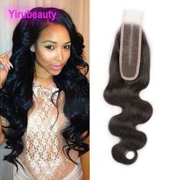 Malaysian Human Hair 9A Lace Closure With Baby Hair 2*6 Middle Part Body Wave 10-24inch 2X6 Top Closures