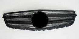 For C CLASS W204 C63 Mesh Grille ABS Material 2007-2014 Racing Grills Replacement Kidney Grilles Front bumper