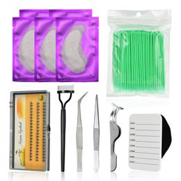 Disposable Microblading Brush Set Under Eye Pad False Individual Eyelash Tweezers Tool Eye Lashes Set Beauty Supply