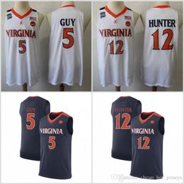NCAA Virginia Basketball Jerseys College 12 De'Andre Hunter 5 Kyle Guy Jersey Casa Away Adulto Taglia S-3XL