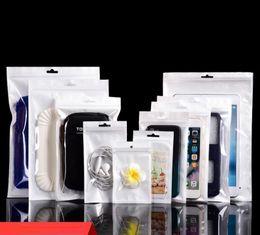 -Branco / Clear Válvula Resealable Zipper plástico Retail Packaging Poly Bag, zíper Saco, Comércio, Armazenamento W / Pendure Buraco