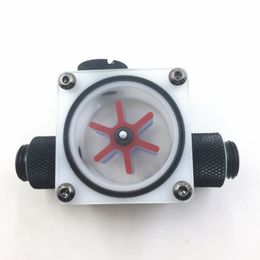 Water cooling Flow Meter Indicator Light-emitting Computer PC Liquid Water Cool System CPU White POM plug connector