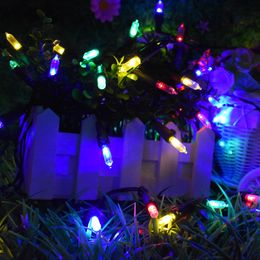 Christmas Solar String Lights 50 LED 7m with 2 Modes Lighting Lamp for Indoor Outdoor House Path Patio Xmas Tree Party Fair