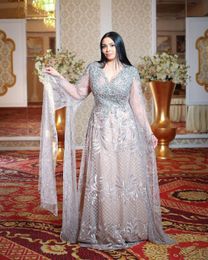 Aso Ebi 2020 Arabic Lace Beaded Vintage Evening Dresses Long Sleeves Prom Dresses Sheer Neck Formal Party Second Reception Gowns ZJ266