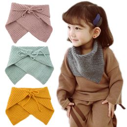 New Autumn Winter Baby Kids Knitted Neck Warmer Children Crochet Wool Scarf Boy Girl Warm Shawl Neck Scarf Triangle Scarf 15081