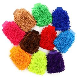 Double Sided Car Wash Gloves Motorcycle Vehicle Auto Cleaning Mitt Glove Equipment Home Duster Colourful Car Cleaning Tools WCW795