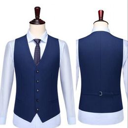 Blue Mens Vests 2019 Tweed Groom Vest British Blazers Custom Made Groomsmens Vest For Wedding Party Wedding Waistcoat