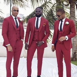 All Loved One Button Handsome Groomsmen Peak Lapel Groom Tuxedos Men Suits Wedding/Prom Best Man Blazer ( Jacket+Pants+Vest+Tie) W07