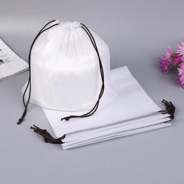 Many Sizes Frosted Packing Bag Facial Towel Bag with Rope PEVA Plastic Drawstring Bag Washcloth Storage Drawstring Bags