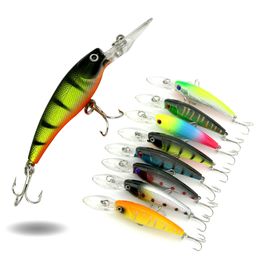 HENGJIA 20pcs 90mm hot sale Plastic Hard Bait Minnow Fishing Lures 8.3G 6# hooks baits Crank lures fresh water