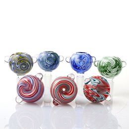 New Wig Wag Heady Glass Bowl Colourful Unique 14mm Glass Bowl Bong Accessories For Recycler Dab Rigs Glass Water Pipes Hookah Herb Smoking