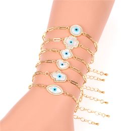 5 Styles for Options Women Fashion Bracelet High Quality Yellow Gold Plated Bling CZ Blue Eyes Bracelets for Girls Women Gift