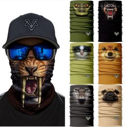 3D Nahtlose Party Maske Magic Dog Shark Tiger Tier Schal Halswärmer Sturmhaube Gesichtsmaske Kopf Bandana Schild Stirnband Kopfbedeckung Bandana für Männer Fahrrad