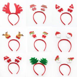 Cute Christmas Headband Cartoons Antlers Hair Hoop Santa Claus Snowman Hairband Adult Child Headdress for Christmas Gift Wholesale