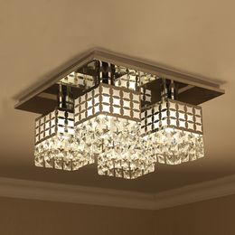 Modern Simple Design Square Crystal Ceiling Lights Lamparas Plafons For Living Room Bedroom Luminarias Para Salon