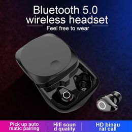 Q5 TWS Mini Bluetooth 5.0 Binaural Headset 6D Stereo True Wireless Gaming In-ear Earphones Noise Reduction Earphone Charging Box with Mic