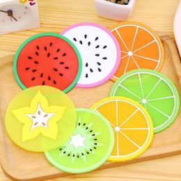 DHL & SF_express Fruit silicone Cup Mat Pads Coffee Mug Drink Coasters Dining Table Placemats Desk Accessories 6 Colour LX1431