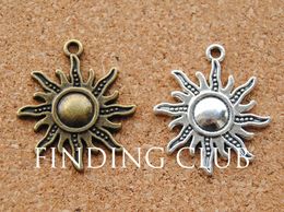 200 pcs Silver Color Bronze Sun Charm Pendant DIY Metal Bracelet Necklace Jewelry Findings A867/A868