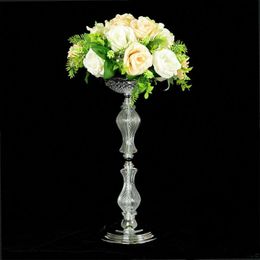 New style Candle Holders acrylic crystal Candlestick Flower Vase Table Centrepiece Event Flower Rack Road Lead Wedding Decoration decor00014