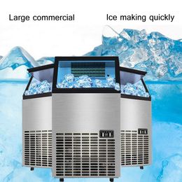 Commercial ice machine milk tea shop large 50KG / 24h home small bar automatic square ice cube making machine