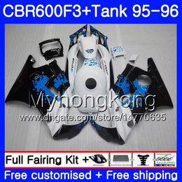 Bodys +Tank For HONDA CBR 600 F3 FS CBR600FS CBR600 F3 95 96 289HM.42 CBR600RR CBR600F3 95 96 CBR 600F3 1995 1996 Graffiti BLUE hot Fairing