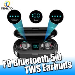 F9 Bluetooth 5.0 Magnetic Headset Noise Cancelling 8D HiFi Sound Handsfree Wireless Earphones with LED Display for iPhone 12 Pro Max izeso