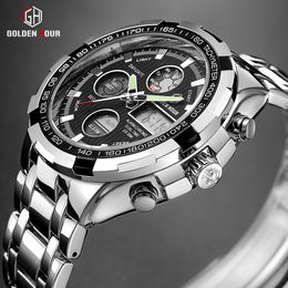 Reloj Hombre GOLDENHOUR Fashion Pop Men Watch montre homme Alarm Sport Highly Praised Man Wrist Watch 2019 Relogio Masculino