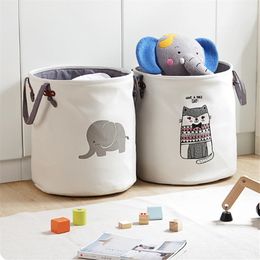 Folding Laundry Basket Sorter Hamper Dirty Clothes Home Washing Basket Cartoon Sundries Handle Bag Baby Toys Storage Organiser T200224