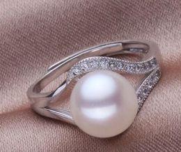 spedizione 11-12mm autentici anelli di perle bianche naturali del mare del sud per donne gioielli in argento