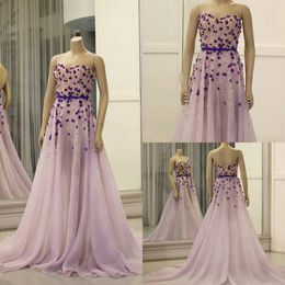 2019 Fairy Prom Dresses Sweetheart Lace 3D Floral Appliqued Beads Illusion Evening Gowns A Line Chiffon Formal Party Dress