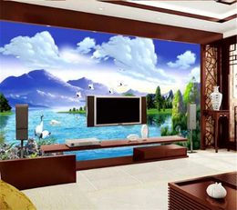 3d Wallpaper Definition Lake Landscape Scenery Decoration Indoor Exquisite Moisture-Proof And Durable Wall paper