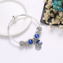 Wholesale-2019 women alloy&crastal beaded charm bracelet set with diamond as gift